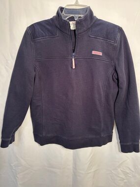 Vineyard Vines Navy Half-Zip Fleece with Pink Accents Medium